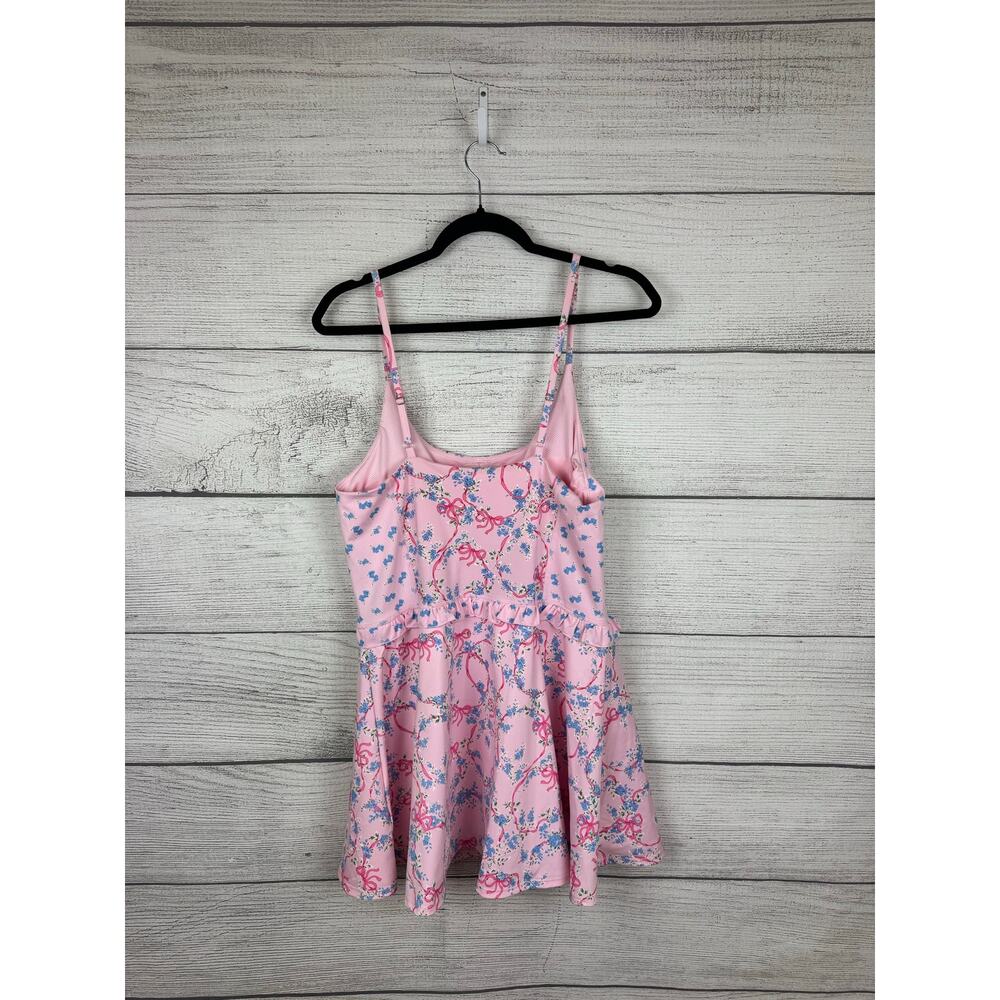 Treasures By Shabby Chic Pink Floral Bow Floral Girly Active Dress Size Large - Picture 8 of 10